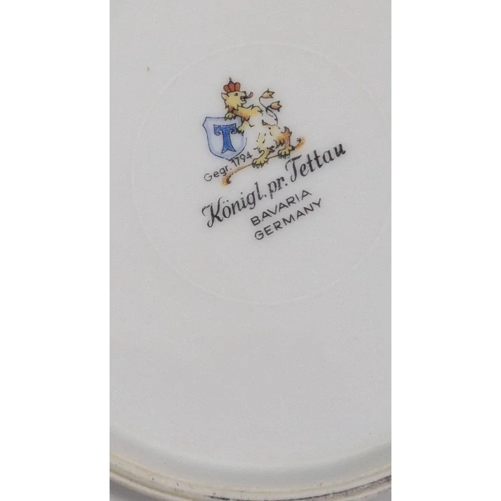 vtg Royal Tettau Spring‎ Bouquet Soup Bowls Set Of 2 Floral Porcelain Dishware